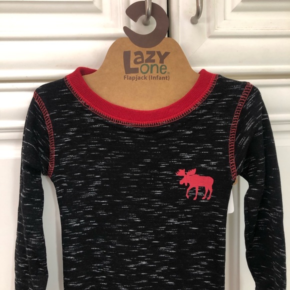 NWT Lazy One Plaid Moose Caboose Flapjack Union Suit - Picture 5 of 11